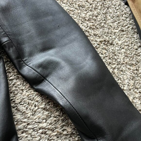 Adler Genuine Lamb Skin Leather Trench Coat Mens XL Black Biker Moto Minimalist - Picture 8 of 8